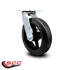 Service Caster 8 Inch Rubber on Steel Wheel Swivel Caster with Roller Bearing SCC-30CS820-RSR